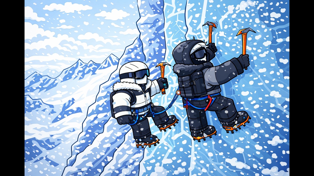 Ice climbing in the mountain for the first time!!