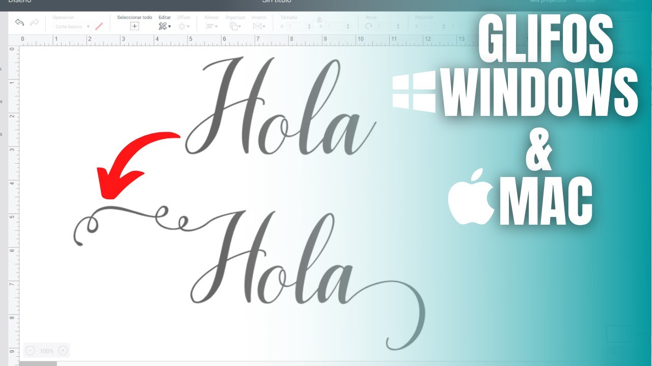 😍 COMO APLICAR #GLIFOS o CARACTERES ESPECIALES EN #WINDOWS & #MAC con #SilhouetteStudio Y #CRICUT.