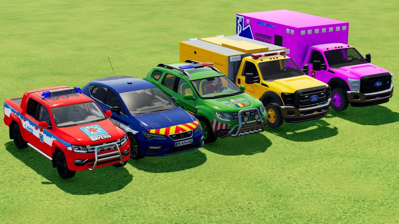 Volkswagen Amarok, Cupra Leon, Dacia Duster, Ford Rescue, Ford Ambulance With Transport Man Trucks