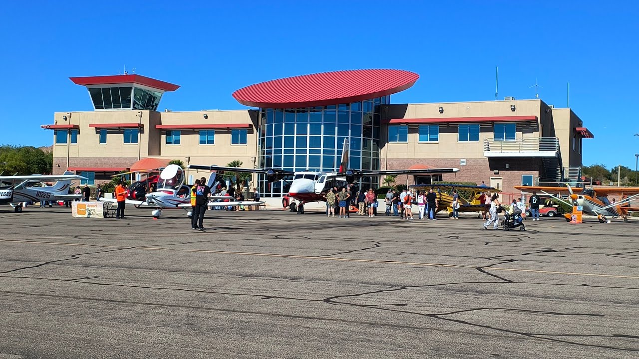Watching Helicopters And Planes At Boulder City municipal airport.