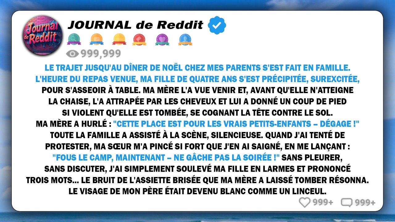 Ma famille et moi nous sommes rendus chez mes parents pour le dîner de Noël. L'heure du dîner étant