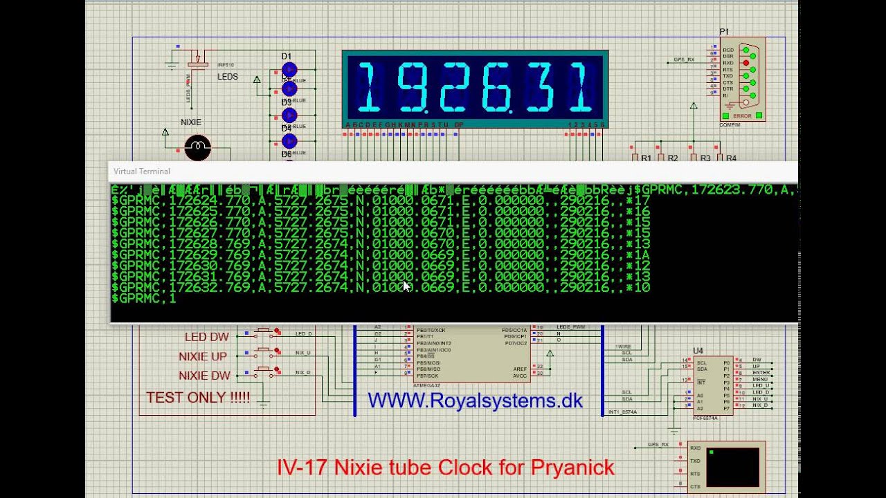 IV-17 Nixie clock GPS set time & date at power on