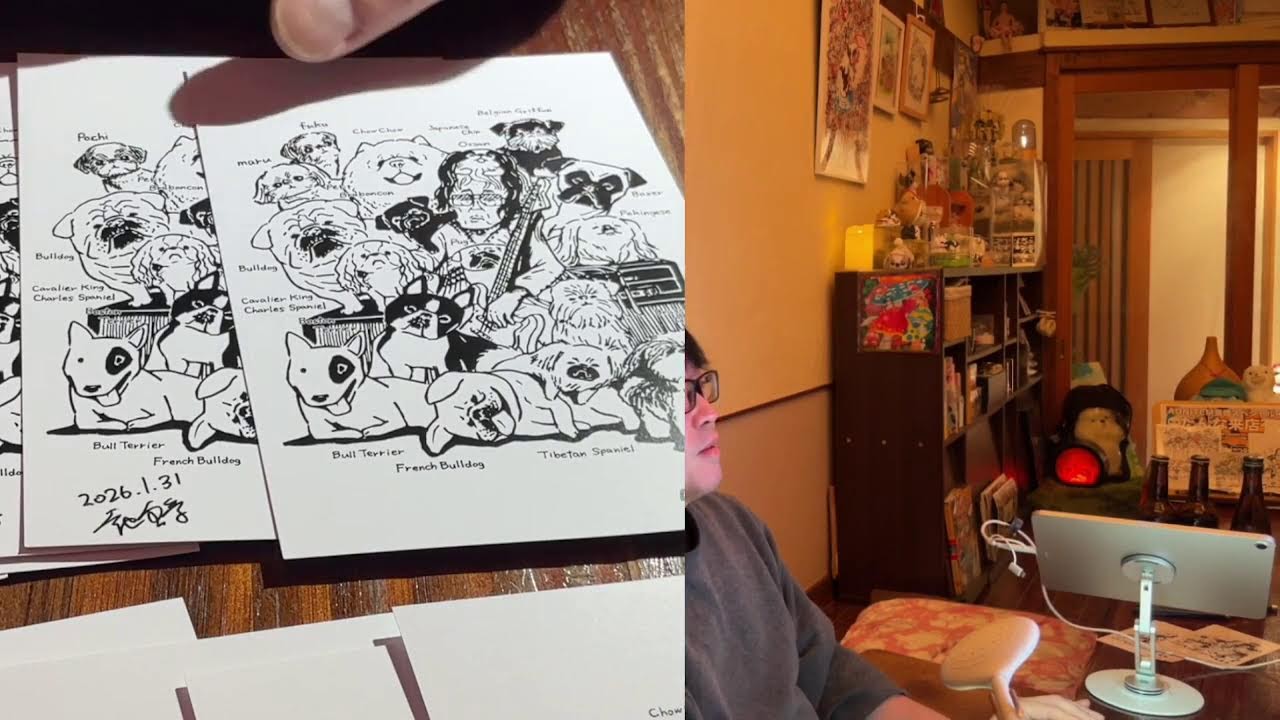みんなのわんちゃん似顔絵ライブで描く1〜10人