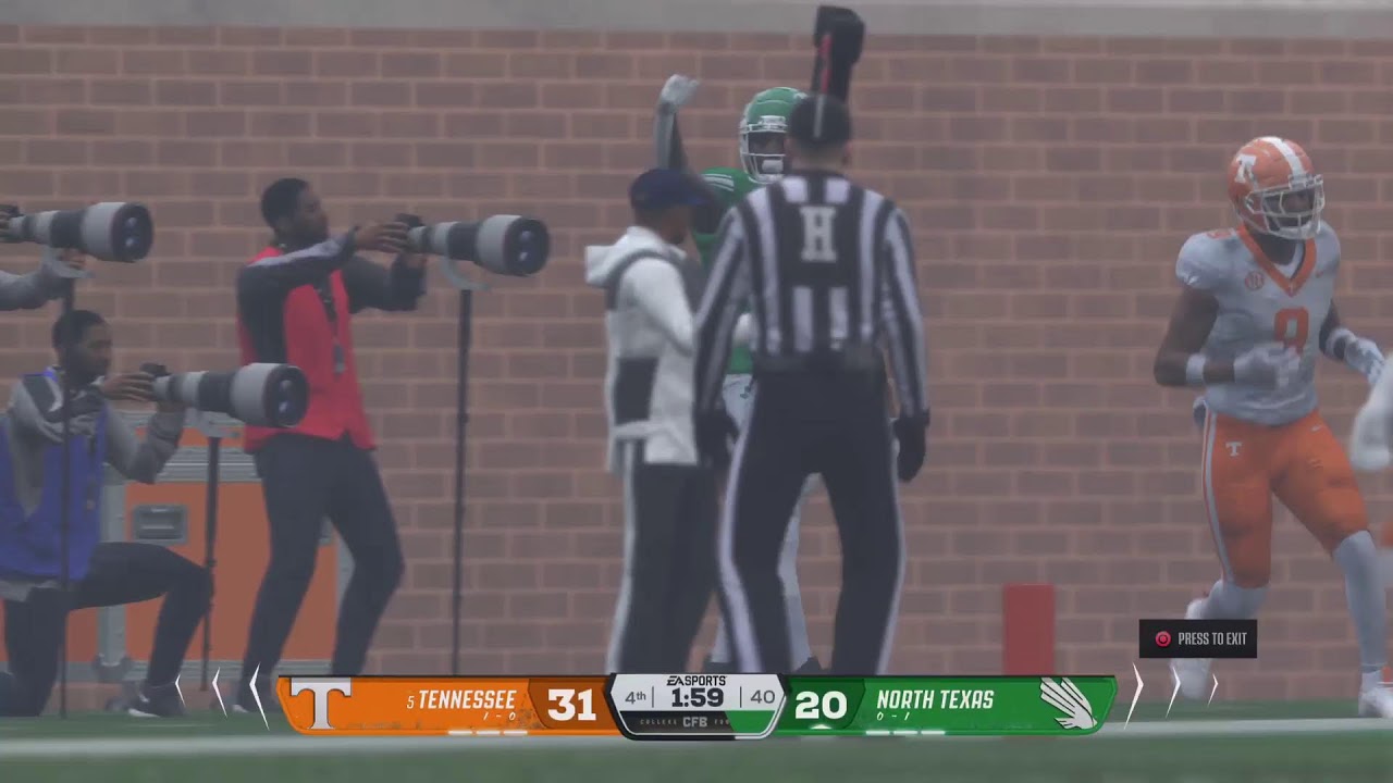 CFB26 KINETIKCFB G5 SIM League Tennessee Volunteers at North Texas Mean Green