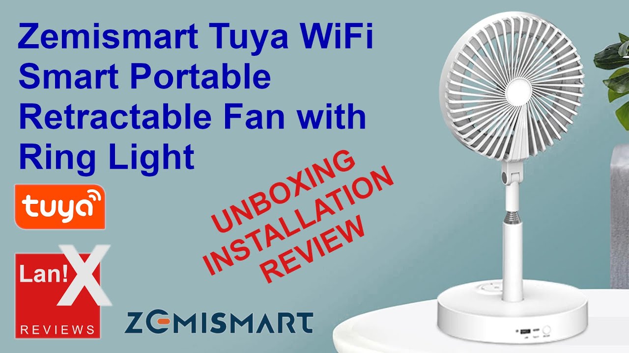 Zemismart Tuya Smart Portable Retractable Fan with Ring Light (Unbox/Setup/Review)