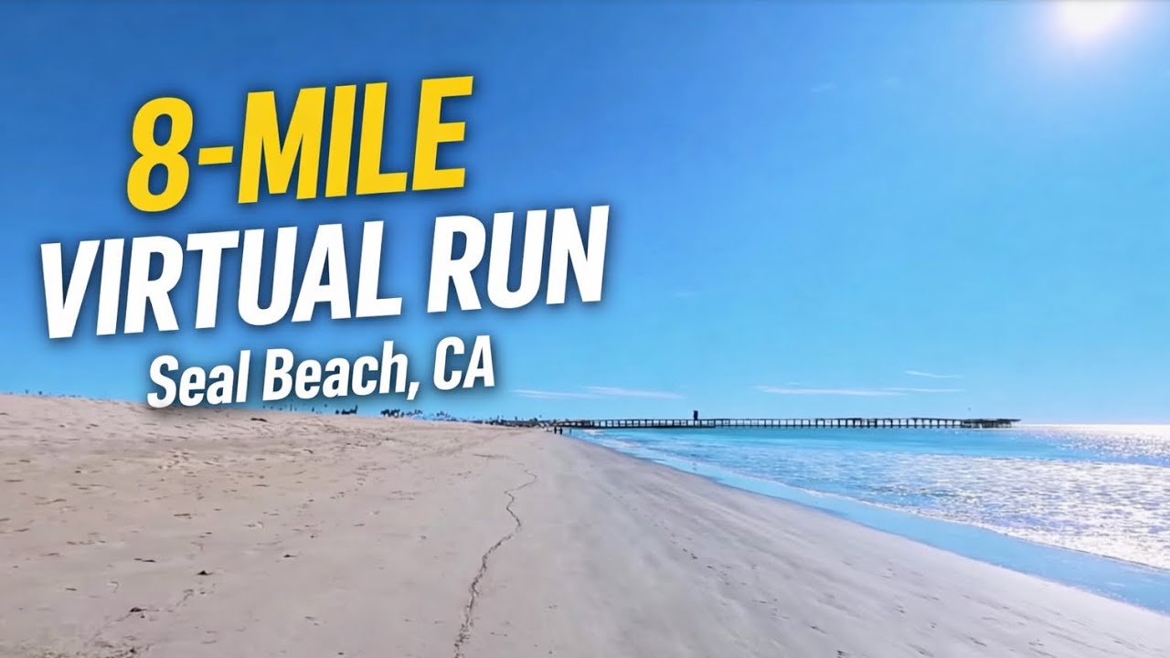 Virtual Run 8 Miles | San Gabriel River Trail | Rynerson Park to Seal Beach, CA
