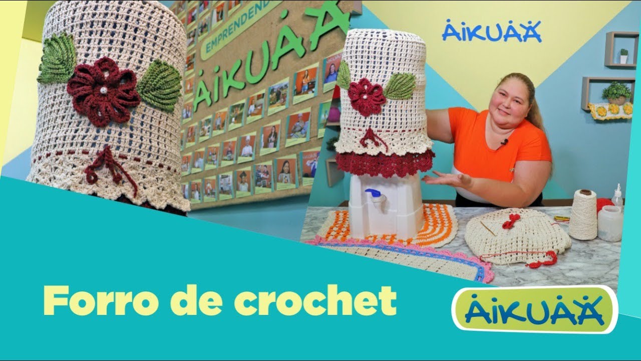 Forro de crochet para bebedero | Capítulo 141 | Aikuaa