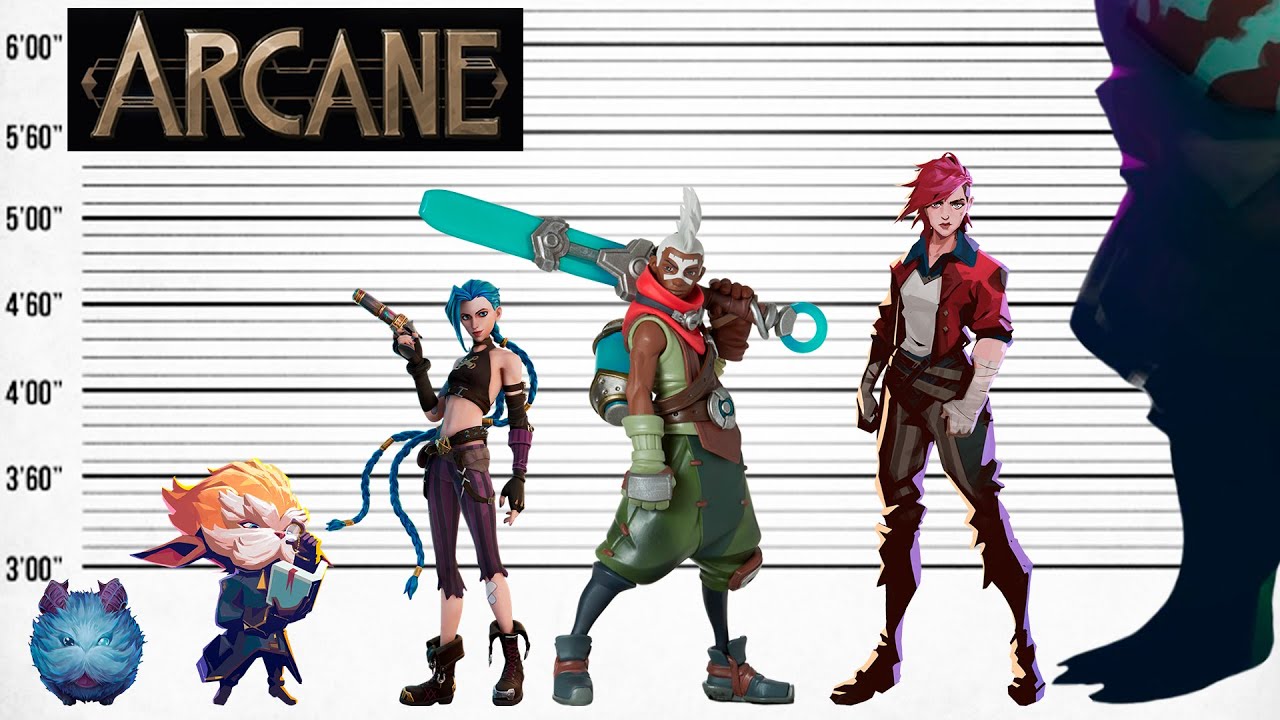 Epic Dimensions Unveiled: Arcane Characters Size Comparison | Satisfying Showdown