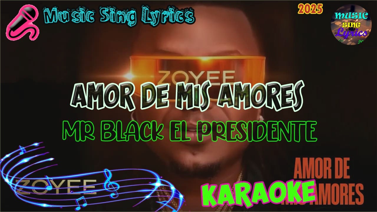 AMOR DE MIS AMORES - MR BLACK EL PRESIDENTE (Karaoke/Lyrics Oficial) Music Sing Lyrics🎵