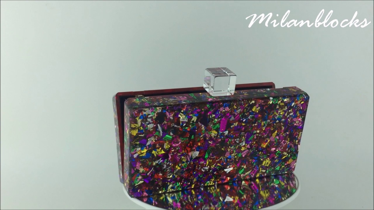 VINTAGE CONFETTI ACRYLIC CLUTCH | WOMENS ACCESSORIES | VINTAGE STYLE |