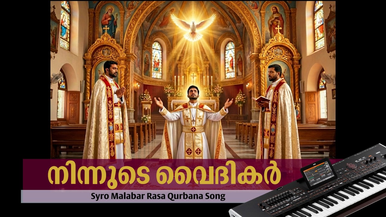 നിന്നുടെ വൈദികർ.. | Ninnude Vaidikal | Syro Malabar Rasa Qurbana song | Karaoke | Live Keyboard