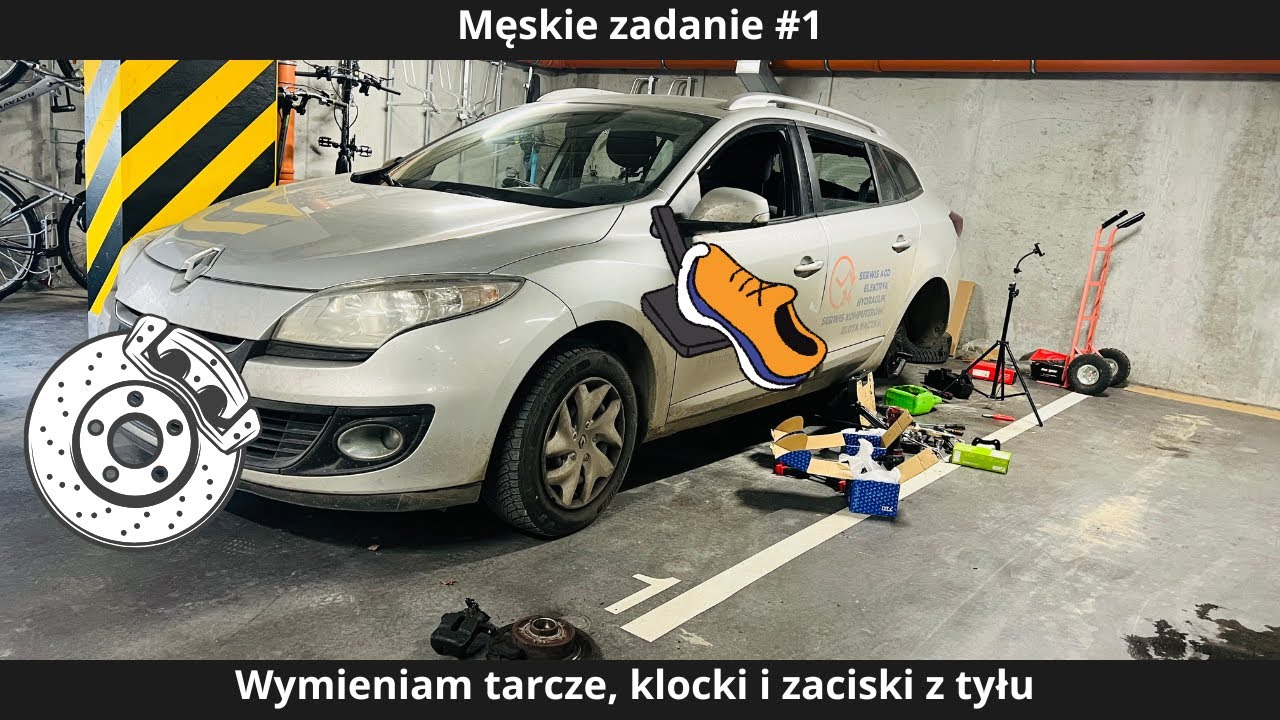 Jak wymienić tarcze, klocki i zaciski Megane III tył. Męskie zadanie #1