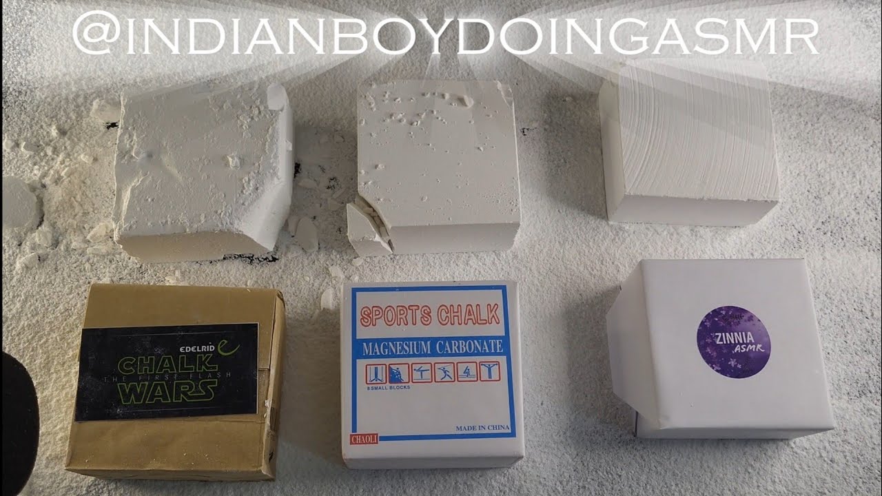 Comparing Edelrid gym chalk Sports gym chalkZinnia asmr gym chalk #crunchy#experiment #gymchalk 