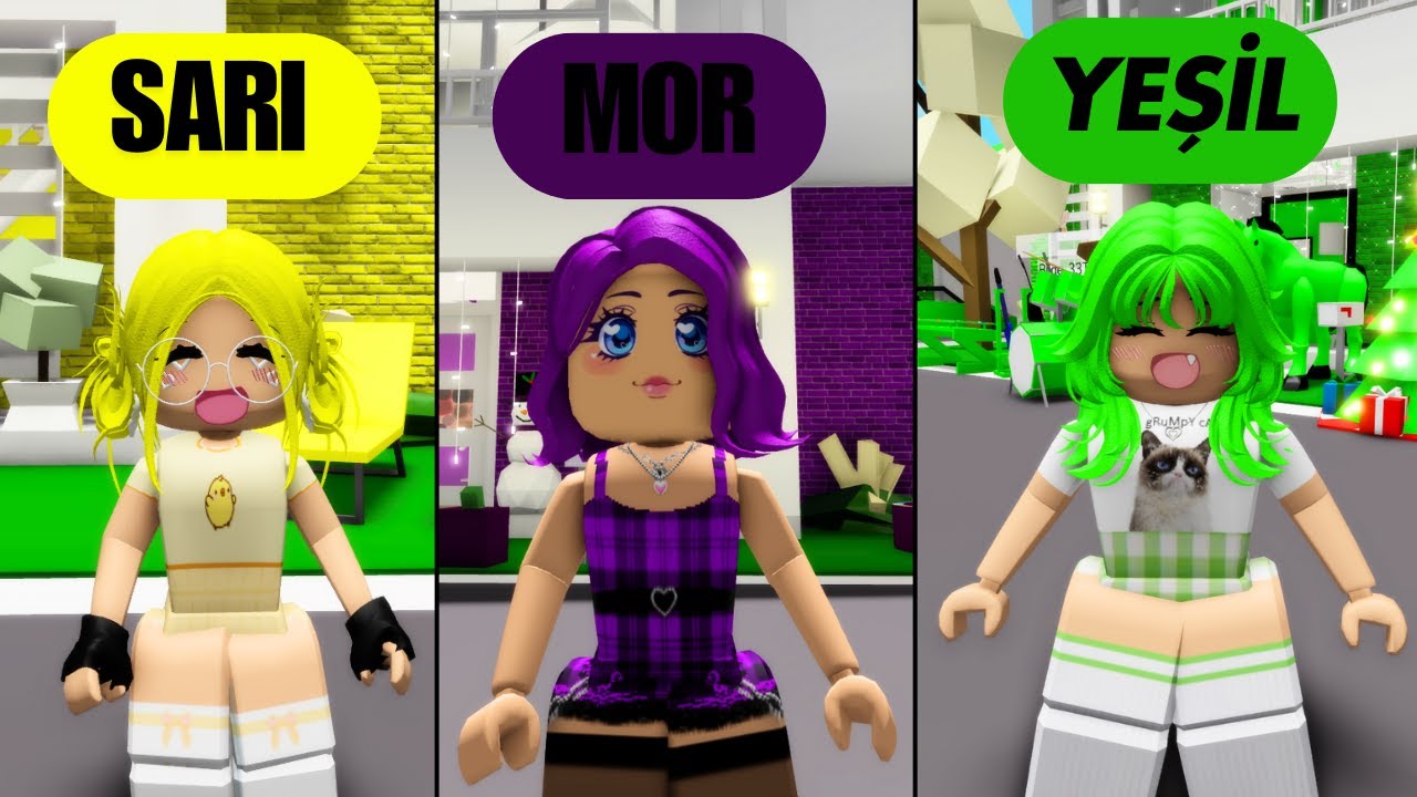 BROOKHAVEN'DA TEK RENK CHALLENGE🏡TUBA ARI🐝ARIGİLLER🐝AYŞEM ECE ARI🐝ROBLOX Brookhaven🏡RP