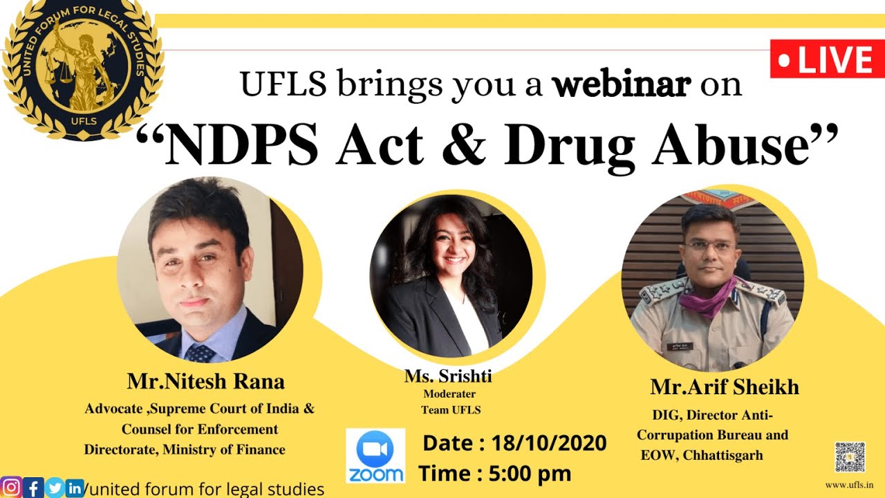 Webinar on NDPS act and drug abuse