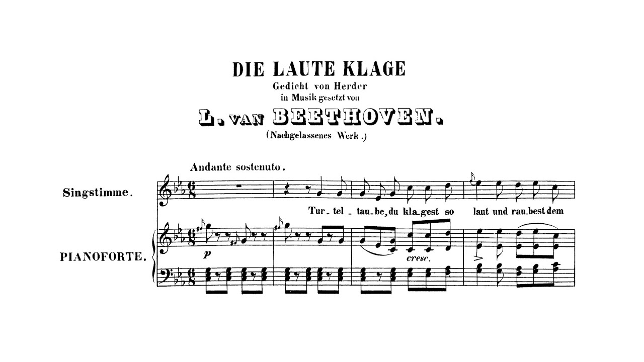 Beethoven: Die laute Klage, WoO 135 (with Score)