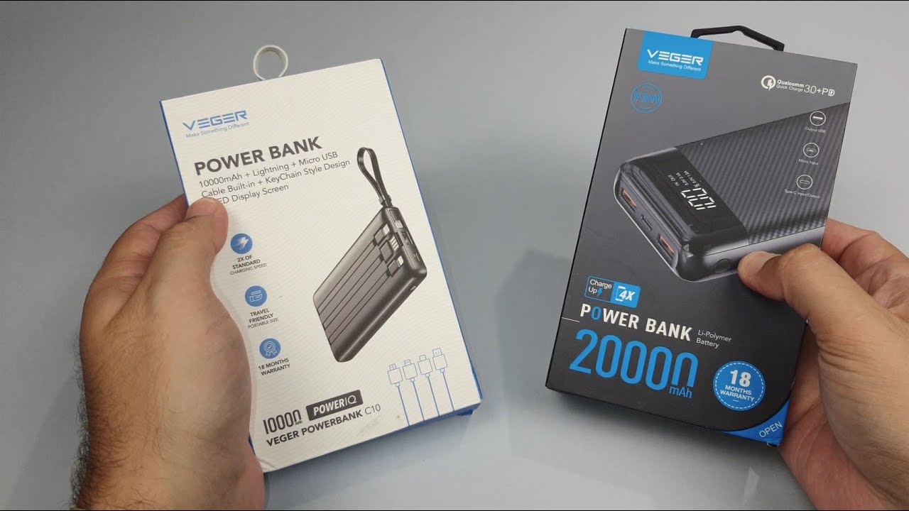 10.000 mAh Vs 20.000 mAh!! VEGER POWER BANKS !