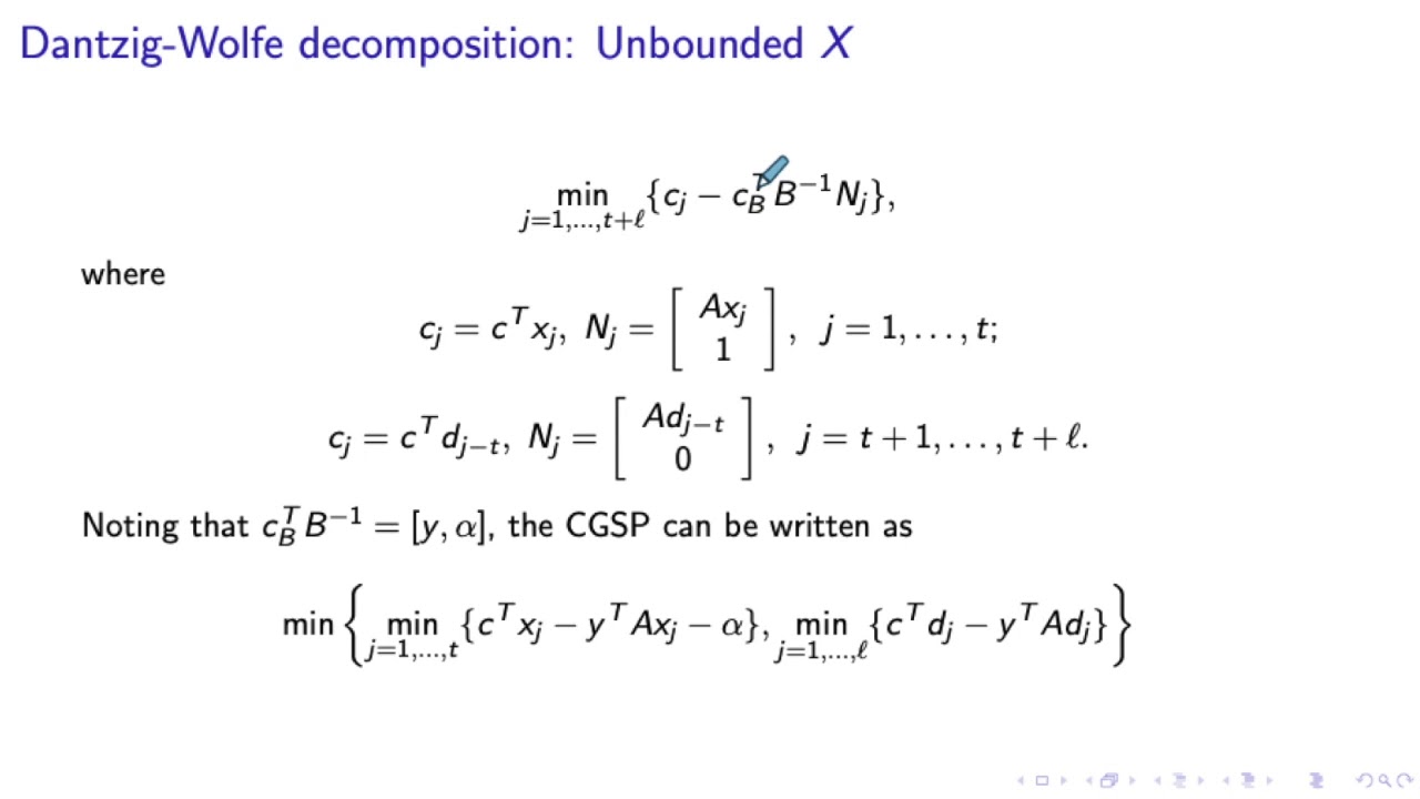 Dantzig-Wolfe Decomposition: The Case of Unbounded Set for 