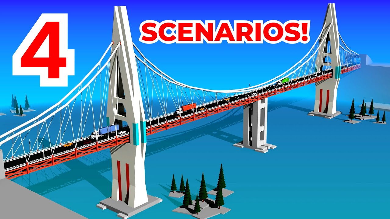 Suspension Bridge: Earthquake Destruction (Simulated)