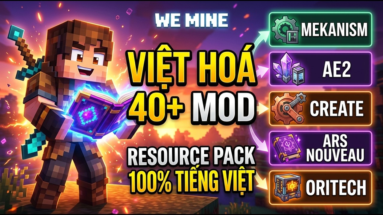 Resource Pack Việt Ho&aacute; 40+ Mod Minecraft &ndash; Chơi Mod Kh&ocirc;ng Cần Biết Tiếng Anh