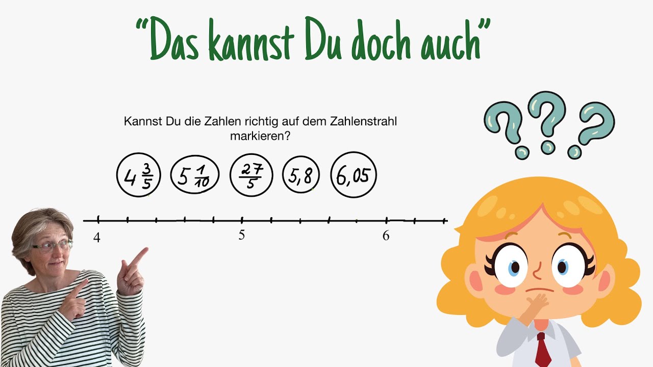 Gemischte Zahlen, Dezimalbrüche und Brüche auf dem Zahlenstrahl markieren