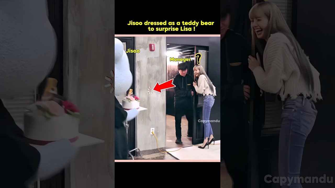 Jisoo surprised Lisa with a teddy costume and birthday cake 