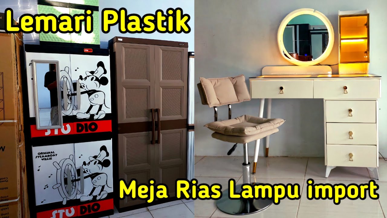 Rian Mebel Terbaru, Harga Lemari Plastik,Lemari Plastik Akako, Lemari Plastik Naiba, Meja Rias Lampu