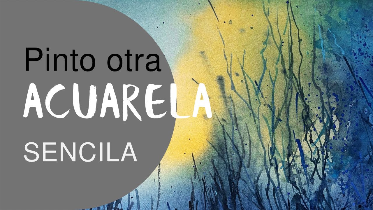 Otra acuarela sencilla. Un anochecer