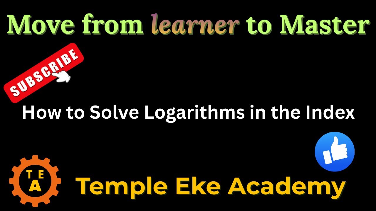 How to Solve a Problem involving Logarithms in the Index.