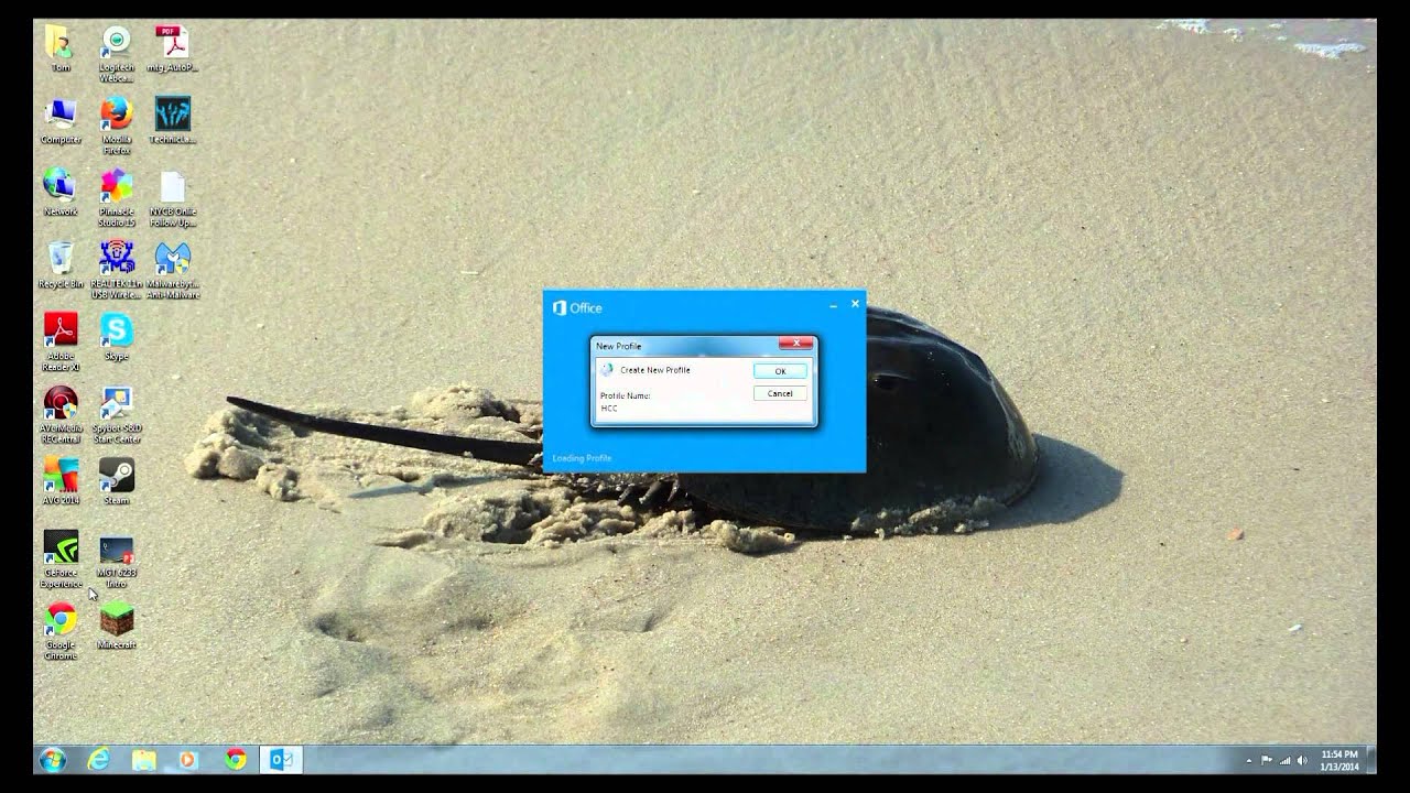 Initial Microsoft Outlook 2013 Configuration