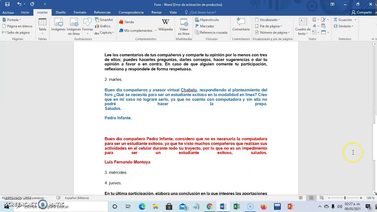 Tutorial foro integrador módulo propedéutico, semana 4