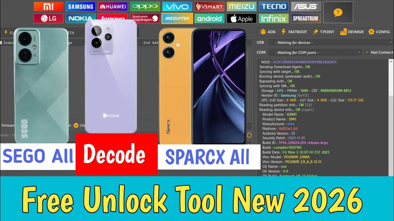 Sego All Mobile IMEI Repair Free Tool || Sego Decode Sparx || Factory Reset Frp New Tool