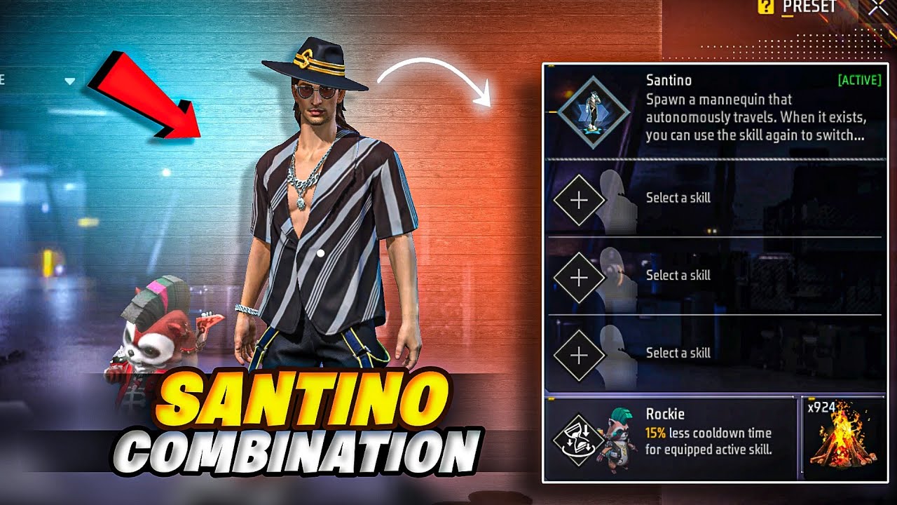 SANTINO ( BEST ) SKILL COMBINATION || FREE FIRE POWERFUL COMBO