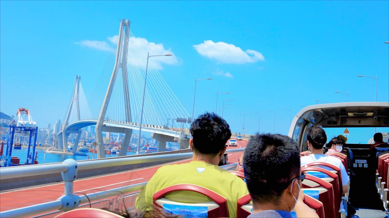 4K KOREA WALK - Busan city tour bus! Wonderful sea city! South Korea's 2nd Largest city!