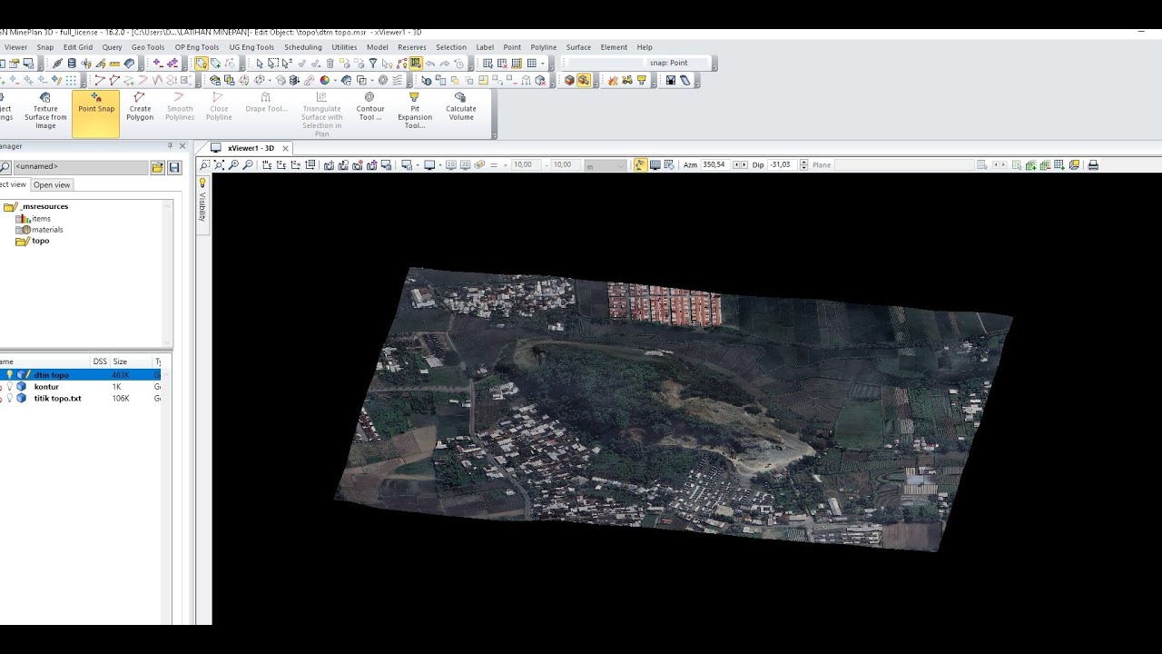 Tutorial Topografi  Mineplan 3D Minesight Part 1
