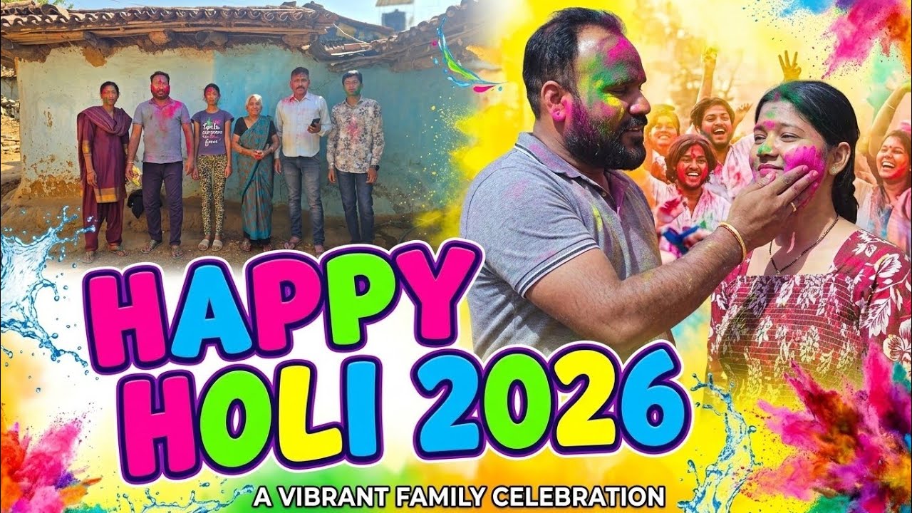 Впервые в деревне отмечали Холи. Было весело.