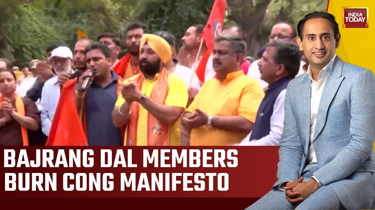 Watch: Bajrang Dal Members Recite Hanuman Chalisa In Protest Against Cong Manifesto