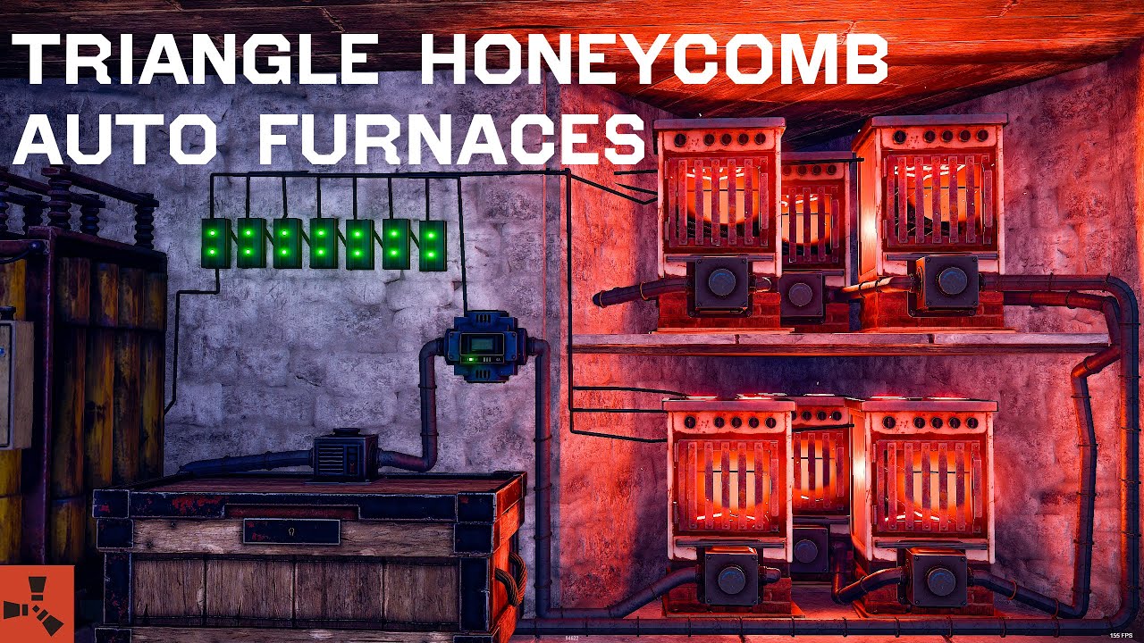 Rust - Building 6x AUTOMATED Electric Furnaces in a Triangle Honeycomb - Step-by-Step Guide