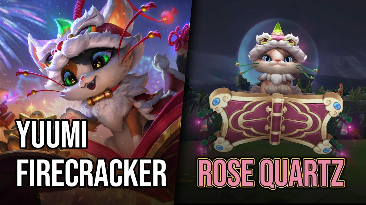 Firecracker Yuumi Skin - Rose Quartz | League of Legends | Chromas Skin