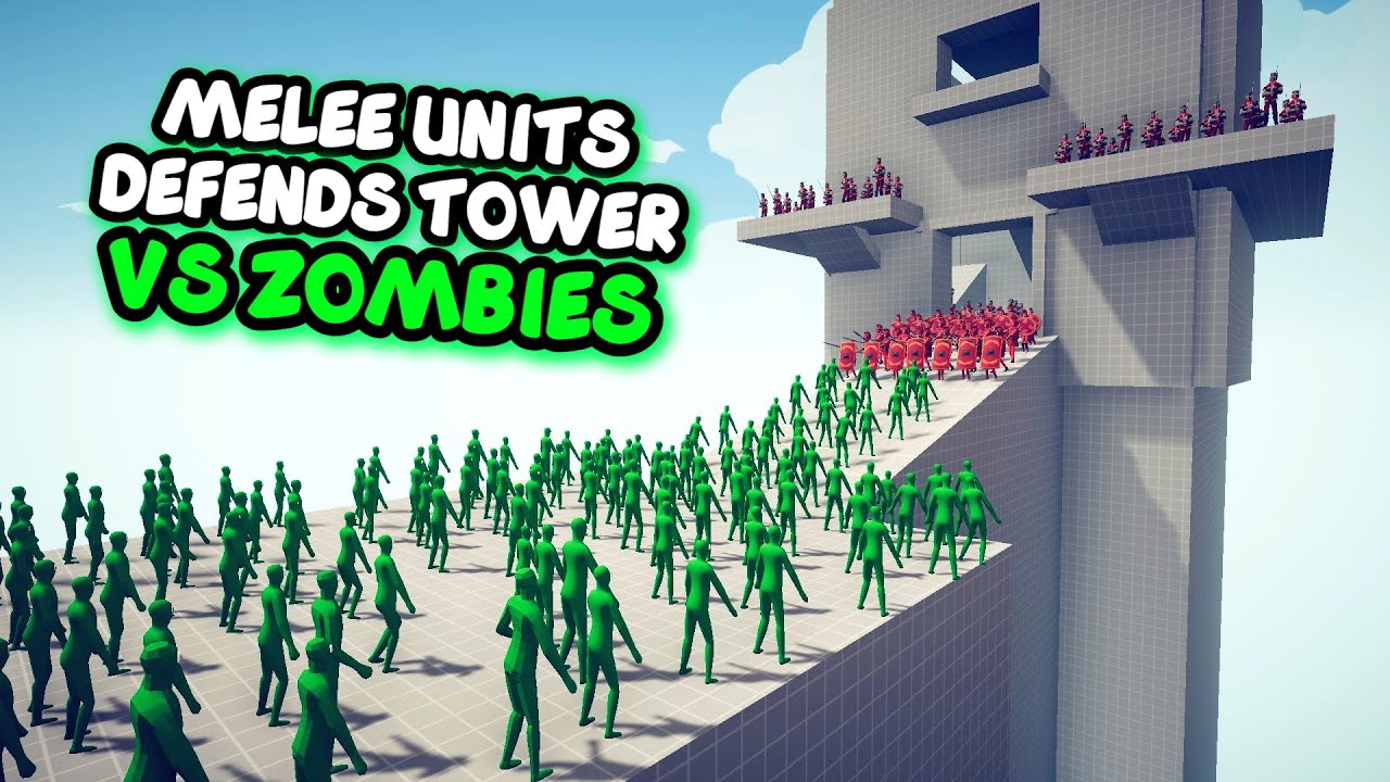MELEE UNITS DEFENDS TOWER Vs ZOMBIES - TABS - Totally Accurate Battle Simulator
