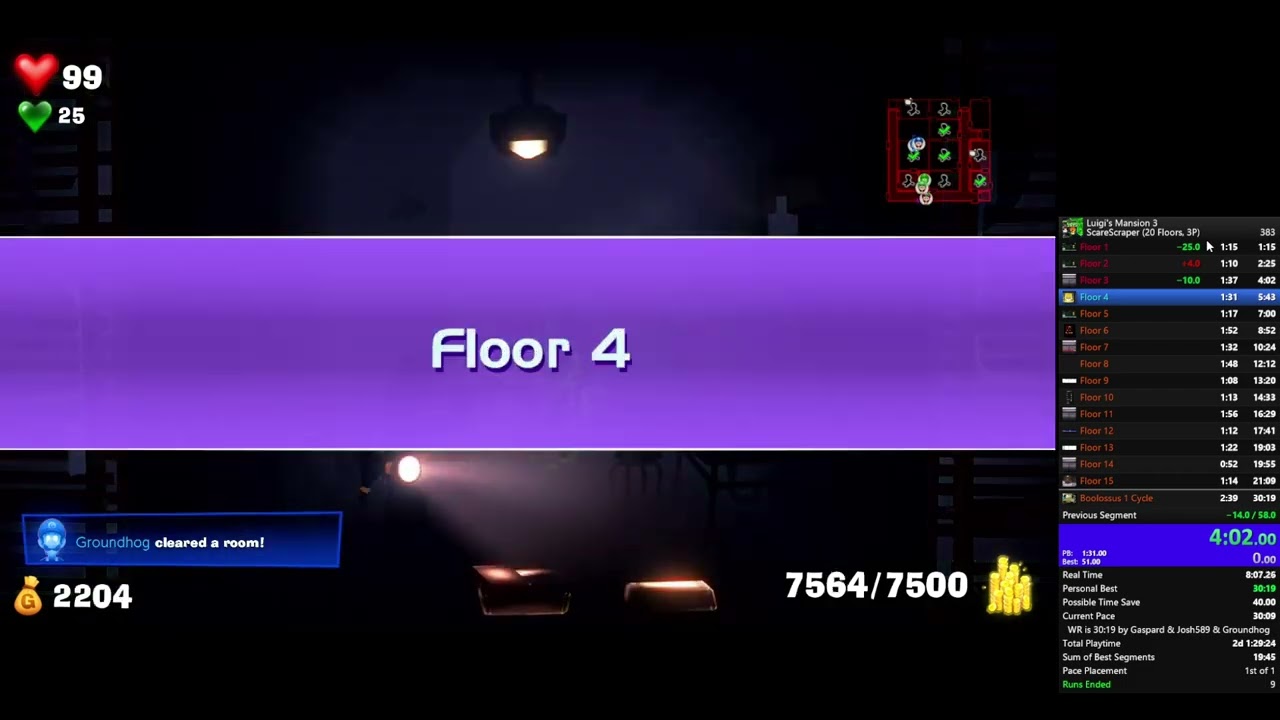 Luigi's Mansion 3 SS Speedrun : 20F 3P WR (
