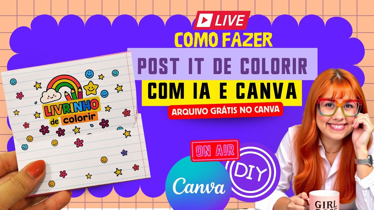 #14 Fazer LIVRINHO Post It de Colorir com IA e Canva | DIY + Arquivo Grátis