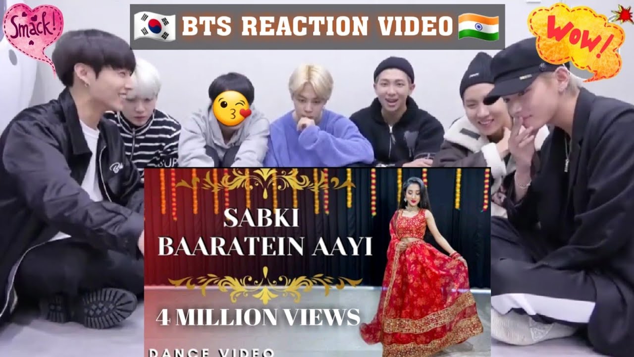 BTS REACTION VIDEO ON BOLLYWOOD HIT DANCE COVER ( SABKI BAARATAIN AAYI ) FT. BTS // @muskankalra