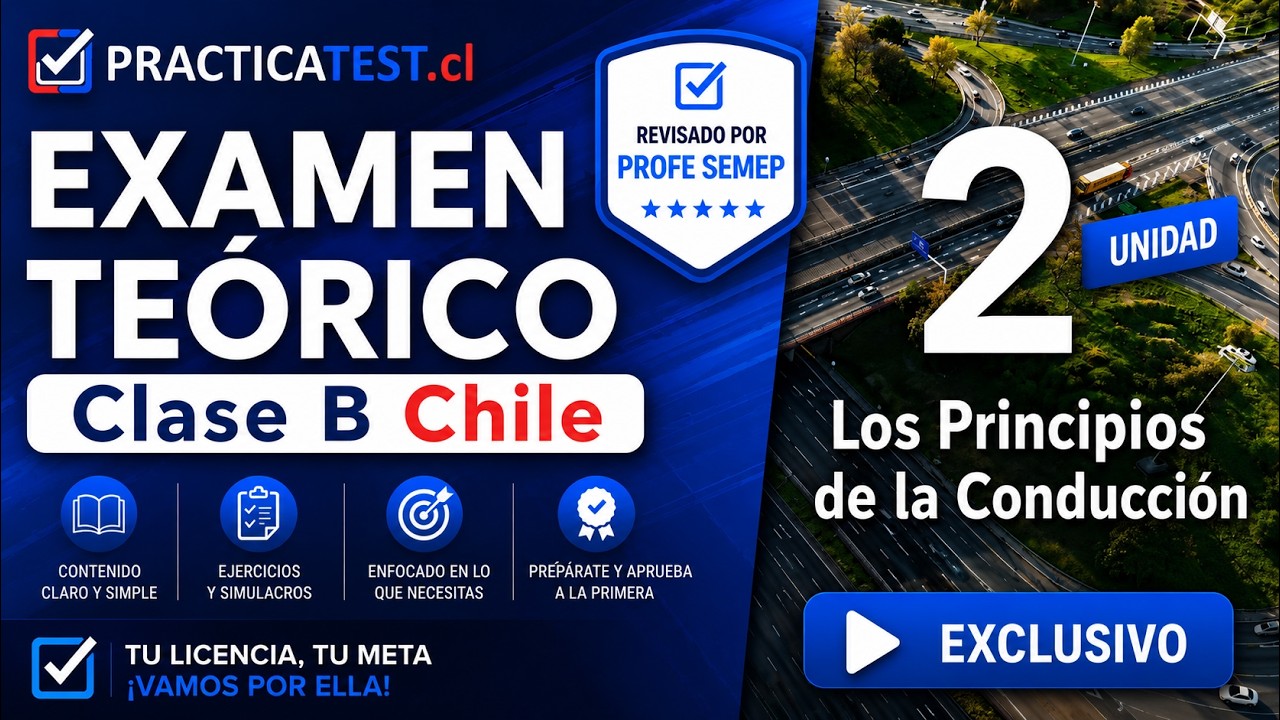 ✅ EXAMEN TEÓRICO DE CONDUCIR  CLASE B: TEMA 2 🚸 CONASET 🎦 TEST CLASE B DE EDUCACIÓN VIAL
