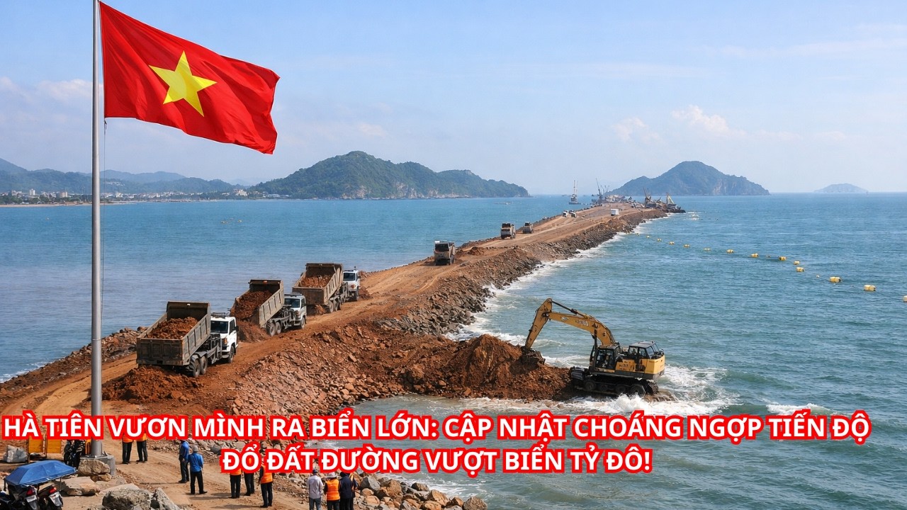 HÀ TIÊN VƯƠN MÌNH RA BIỂN LỚN: CẬP NHẬT CHOÁNG NGỢP TIẾN ĐỘ ĐỔ ĐẤT ĐƯỜNG VƯỢT BIỂN TỶ ĐÔ!