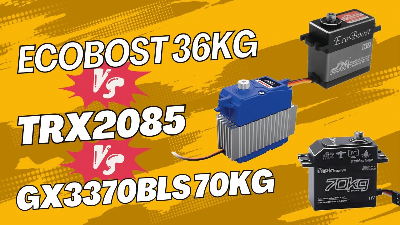 Servo Comparison - traxxas x-maxx - JX Ecoboost CLS6336HV 36KG vs trx2085 vs GX3370BLS 70KG