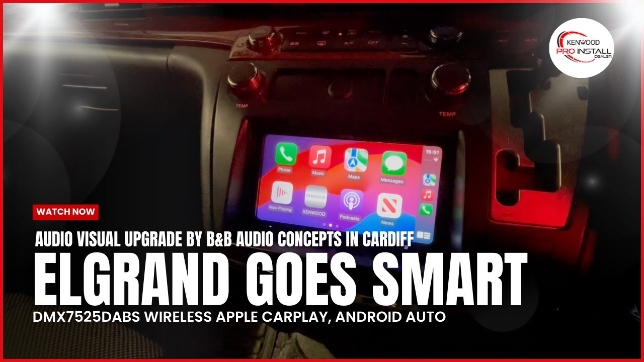 Nissan Elgrand Gets a Smart Tech Upgrade Wireless CarPlay KENWOOD DMX7525DABS #nissan #carplay