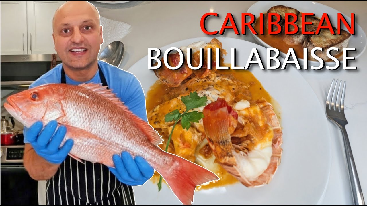 Caribbean Luxury Bouillabaisse: Red Snapper & Spiny Lobster Tail
