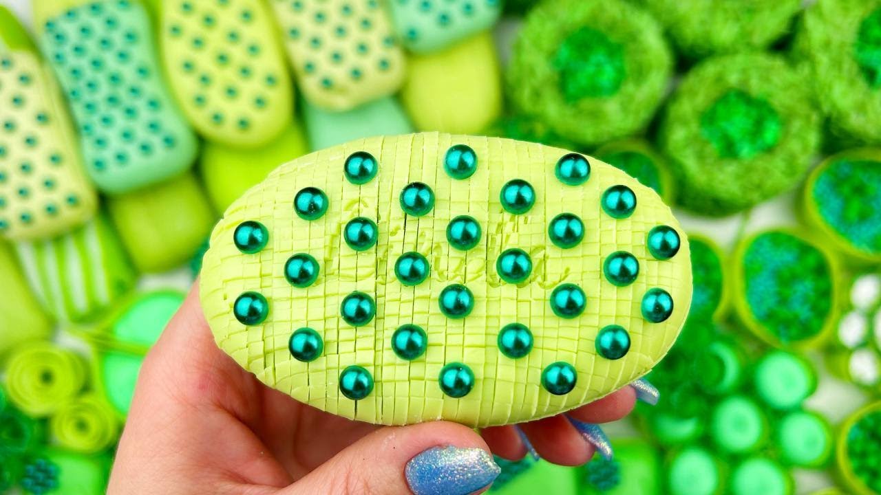 Soap boxes with glitter foam and starch★Cutting cubes★Hand crush soap stripes★