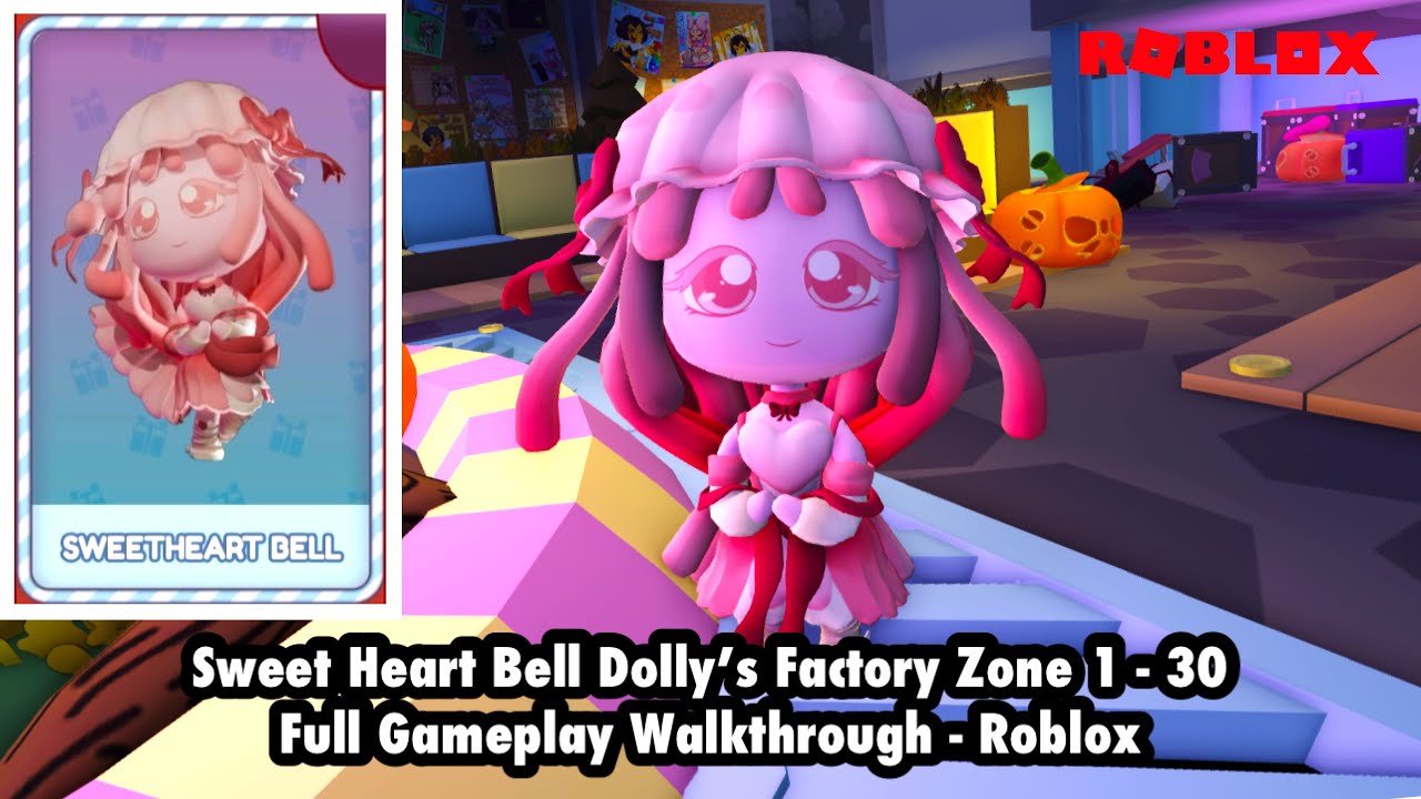 Jellybell SweetHeart Bell NEW skin | Dolly’s Factory Zone 1 - 30 Full Gameplay Walkthrough - Roblox